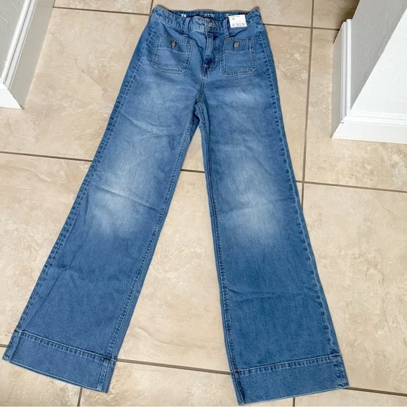 J. Crew NWT High-rise Sailor denim trouser in 1996 semi-stretch - Picture 6 of 10